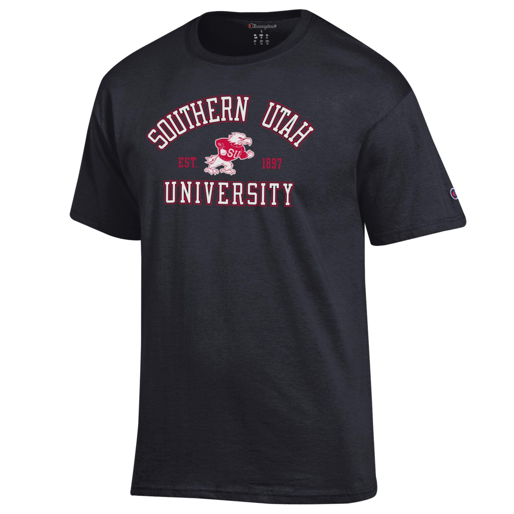 image of: CHAMPION FIGHTING BIRD BLACK S/S TEE 1897