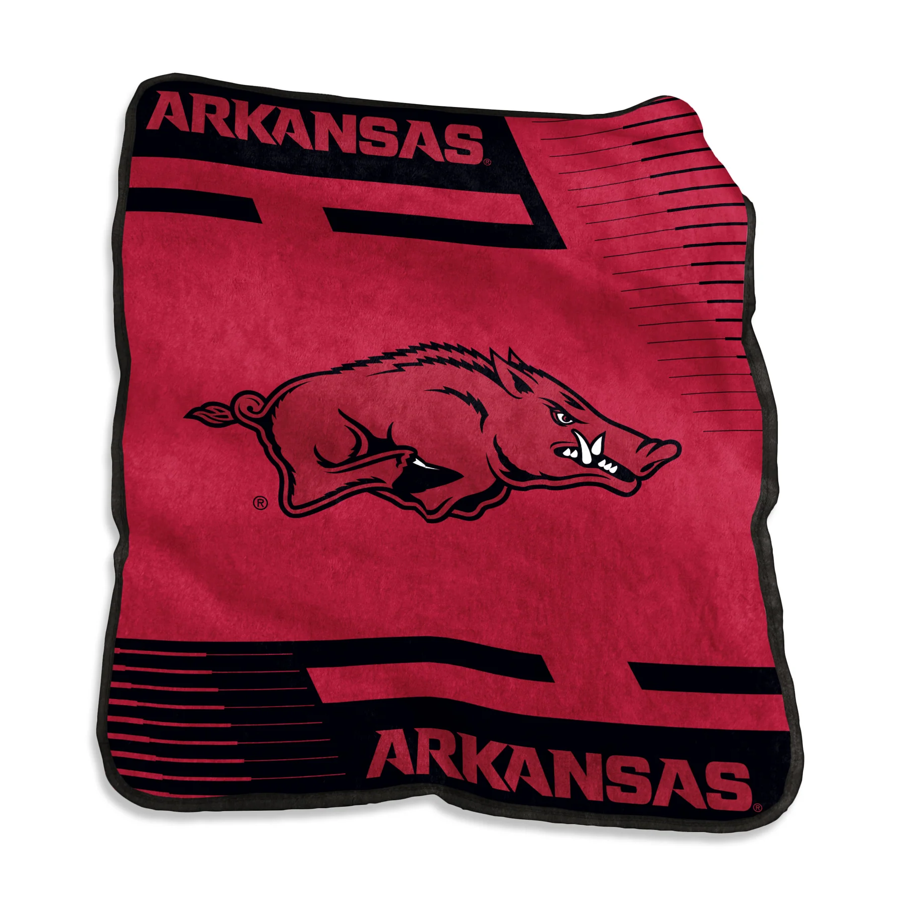 image of: Arkansas Razorbacks Raschel Double Stripe Throw Blanket