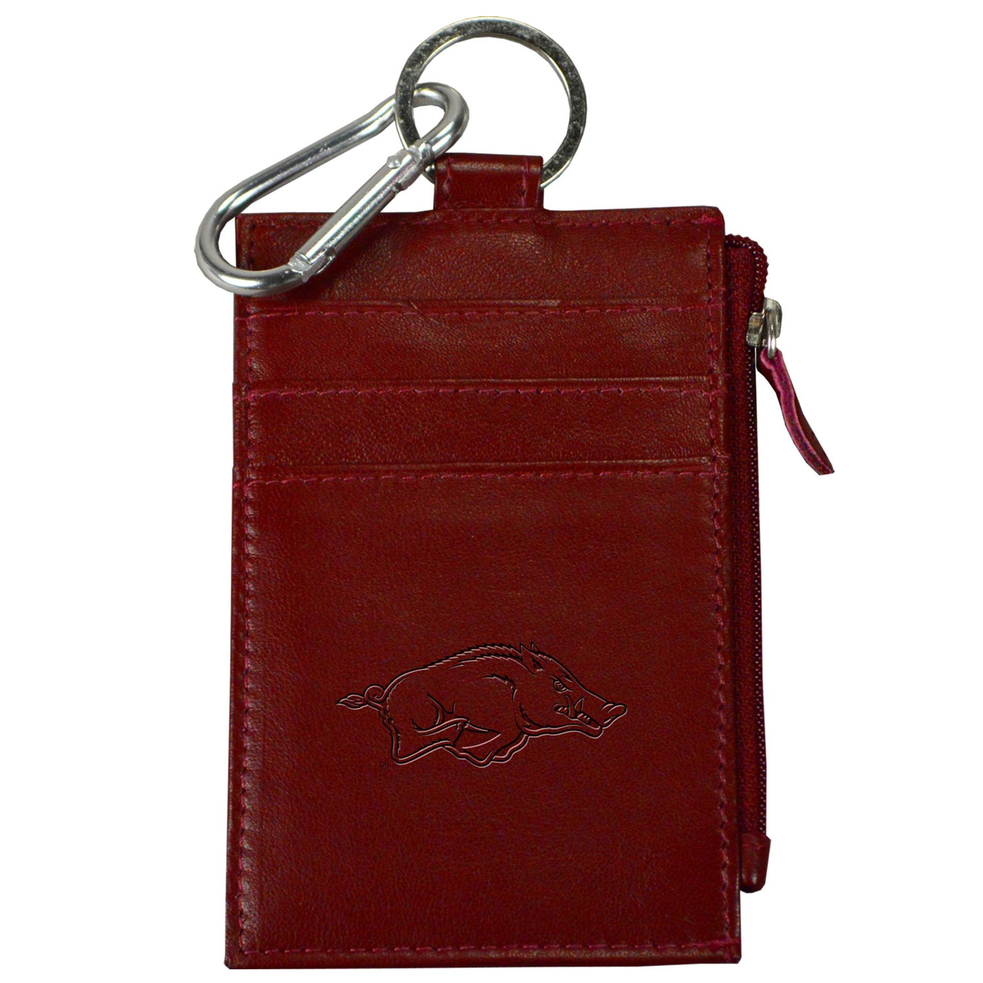 image of: Arkansas Razorbacks Leather Zip ID Holder Running Hog