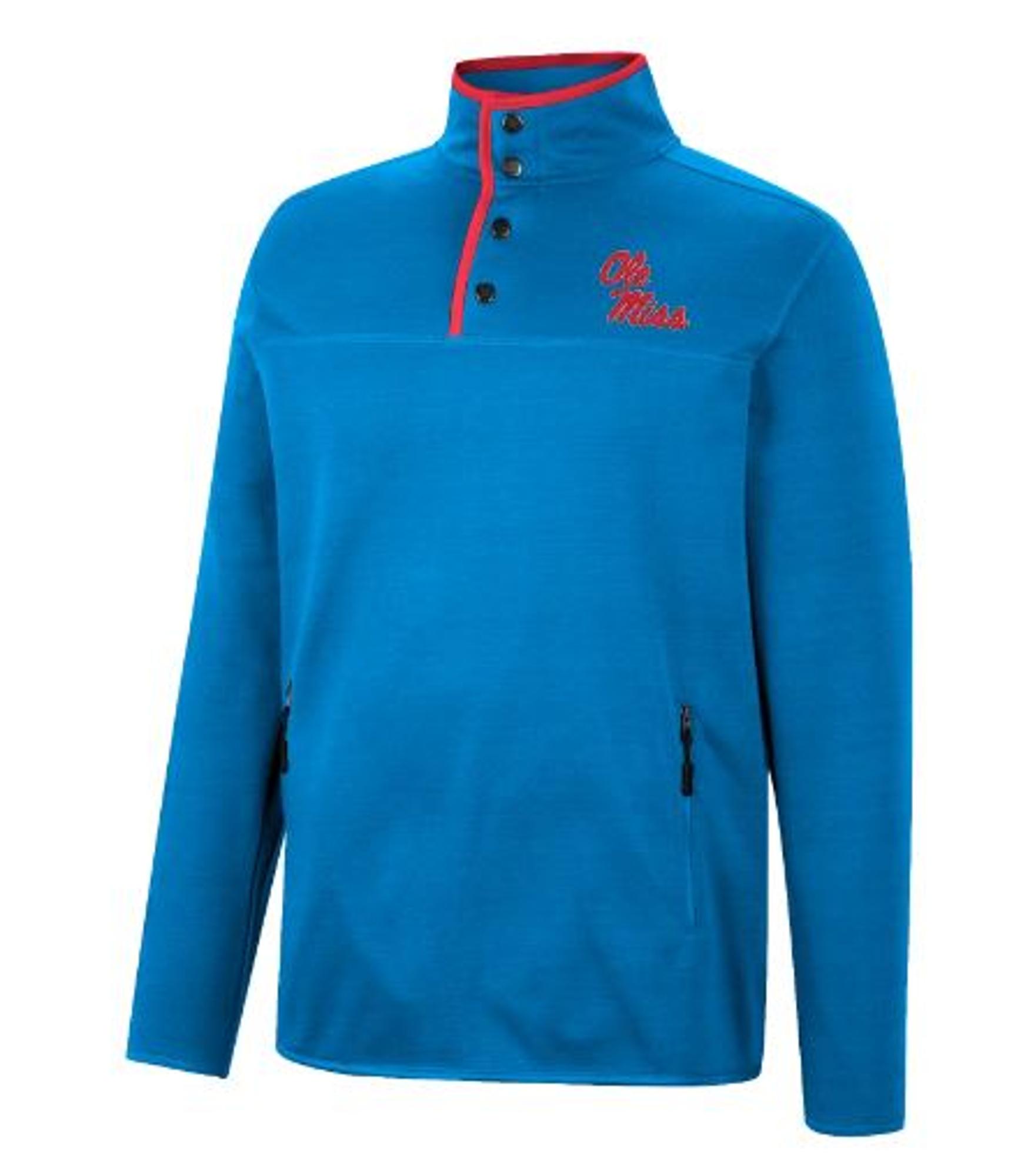 image of: Ole Miss Rebound Snap Placket Pullover Powder Blue