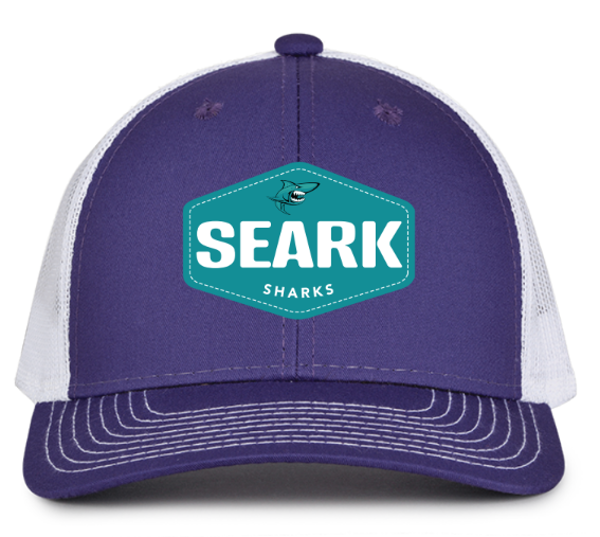 Southeast Arkansas College Sharks Trucker Hat, Purple & White; $29.98