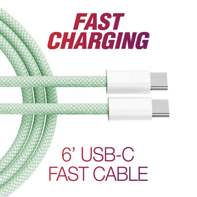 image of: CABLE 6' USB-C TO USB-C FAST GREEN