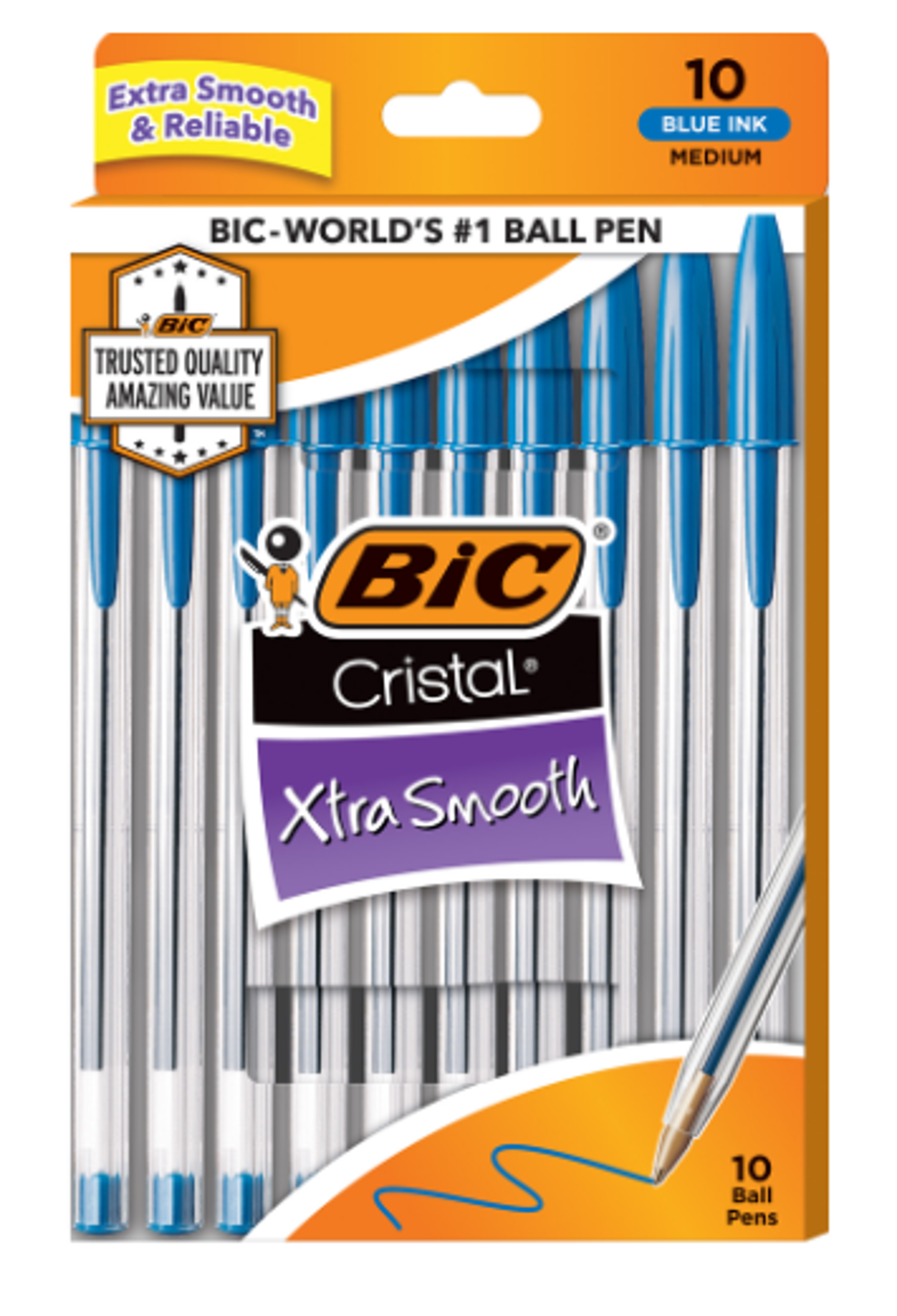 Variant 2 of 2 for BIC Cristal Xtra Smooth 1.0mm Ballpoint Pen, 10 Pack