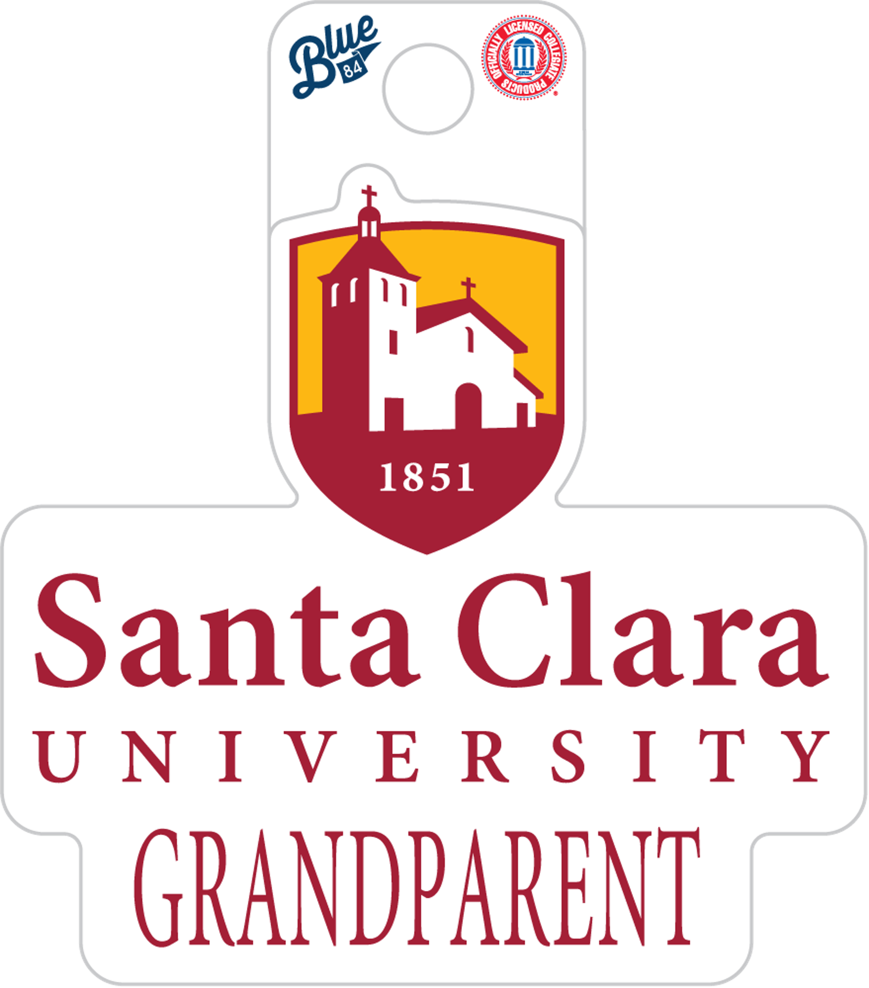 Product image 1 of 1 for Santa Clara University Grandparent Blue 84 Sticker