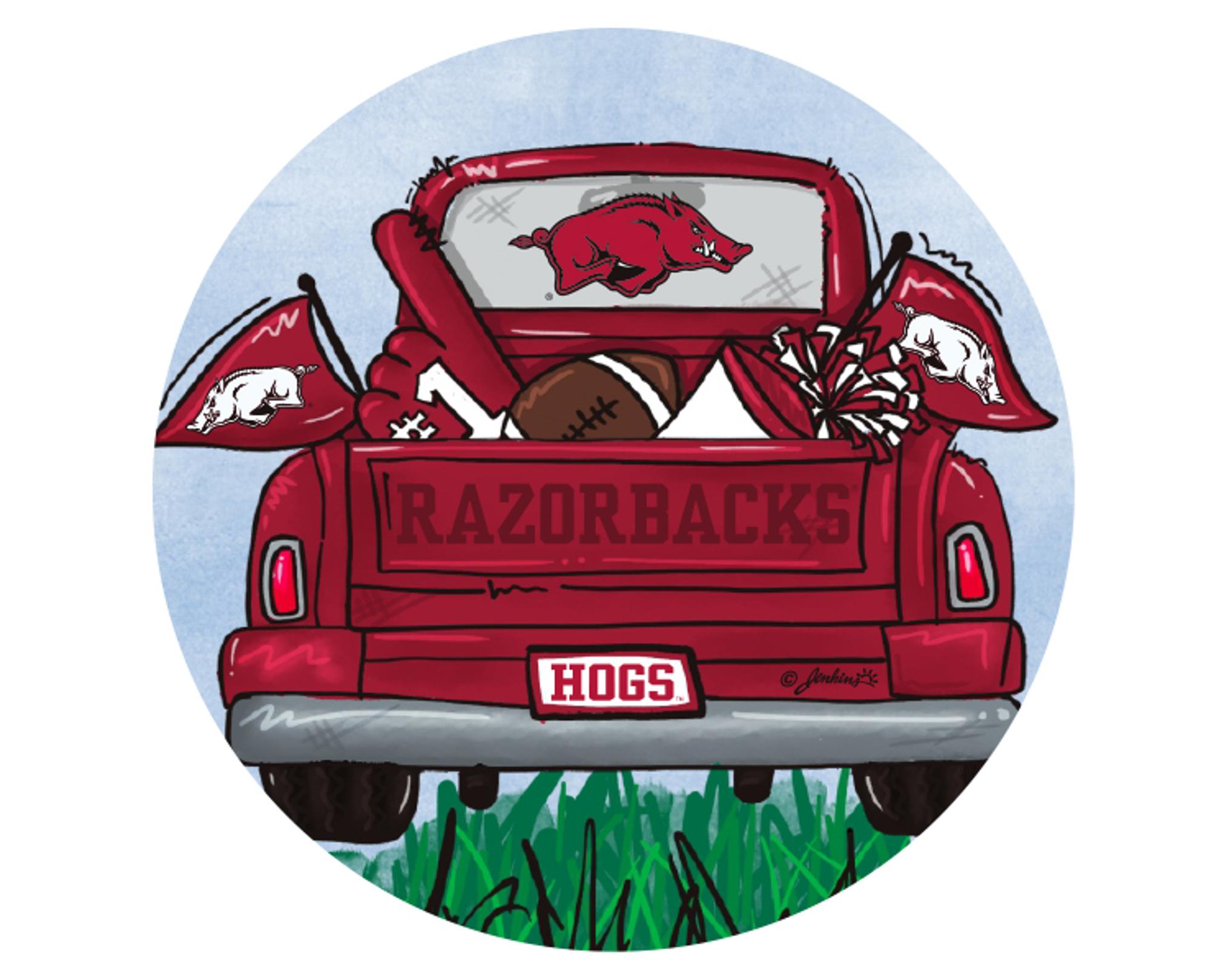 Product image 1 of 1 for Arkansas Razorback Magnet Artwood Circle Tailgate