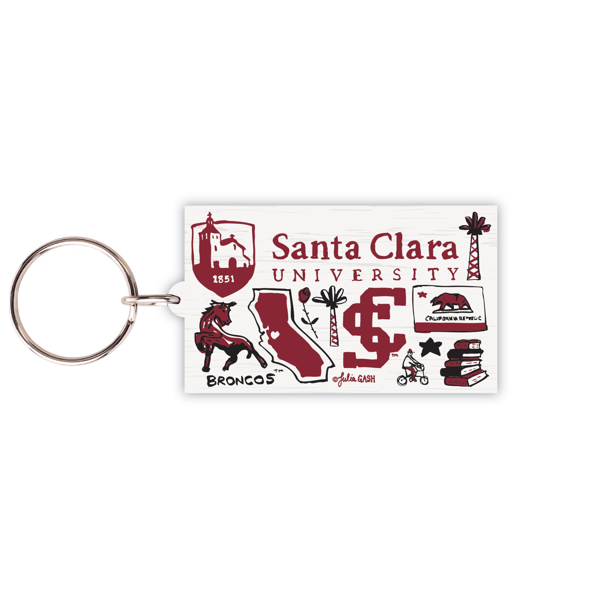image of: Santa Clara University Julia Gash Recycled Wood Keychain