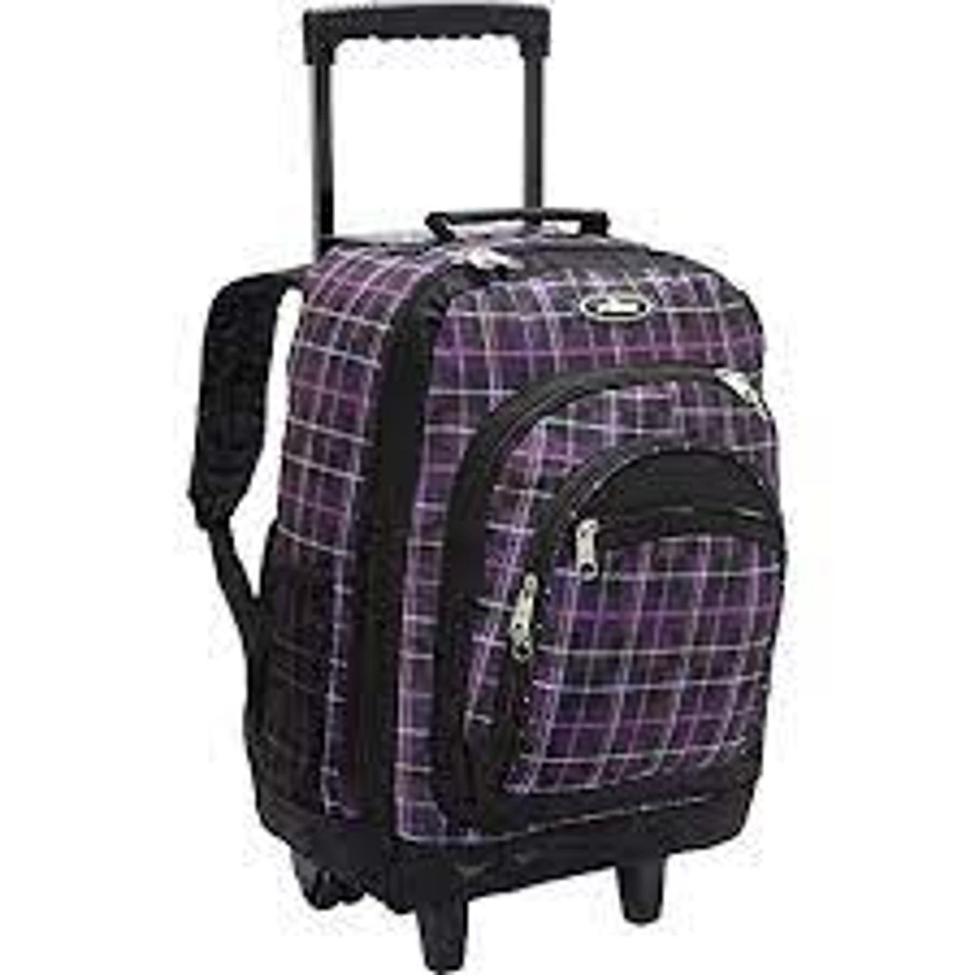 image of: -EV WHEELED BACKPACK PURPLE PLAID