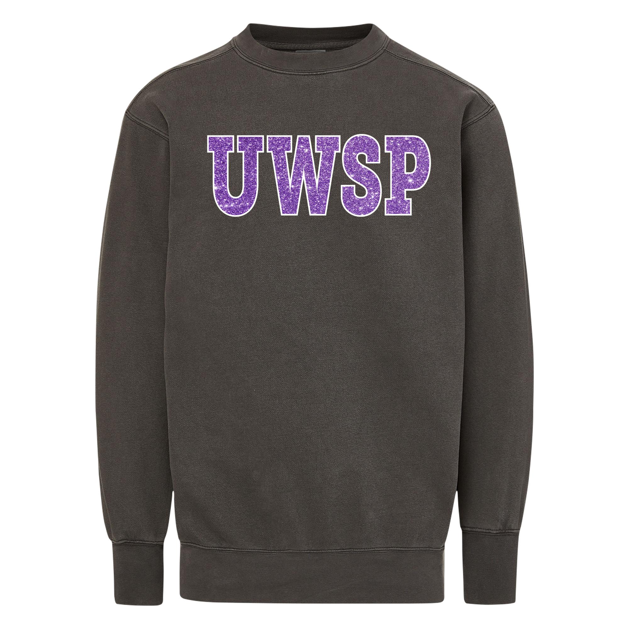 Product image 1 of 1 for UWSP Coastal Color Crewneck Sweatshirt, Bold UWSP Logo, Black Caviar