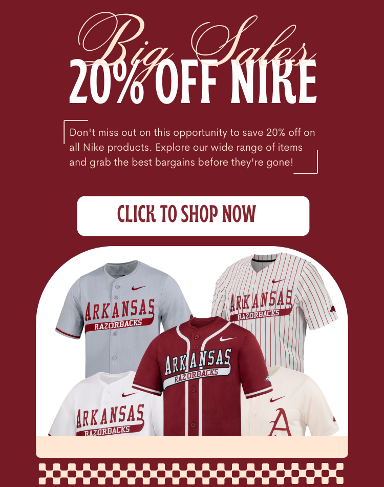 Click to shop 20% off all Nike Razorback gear!