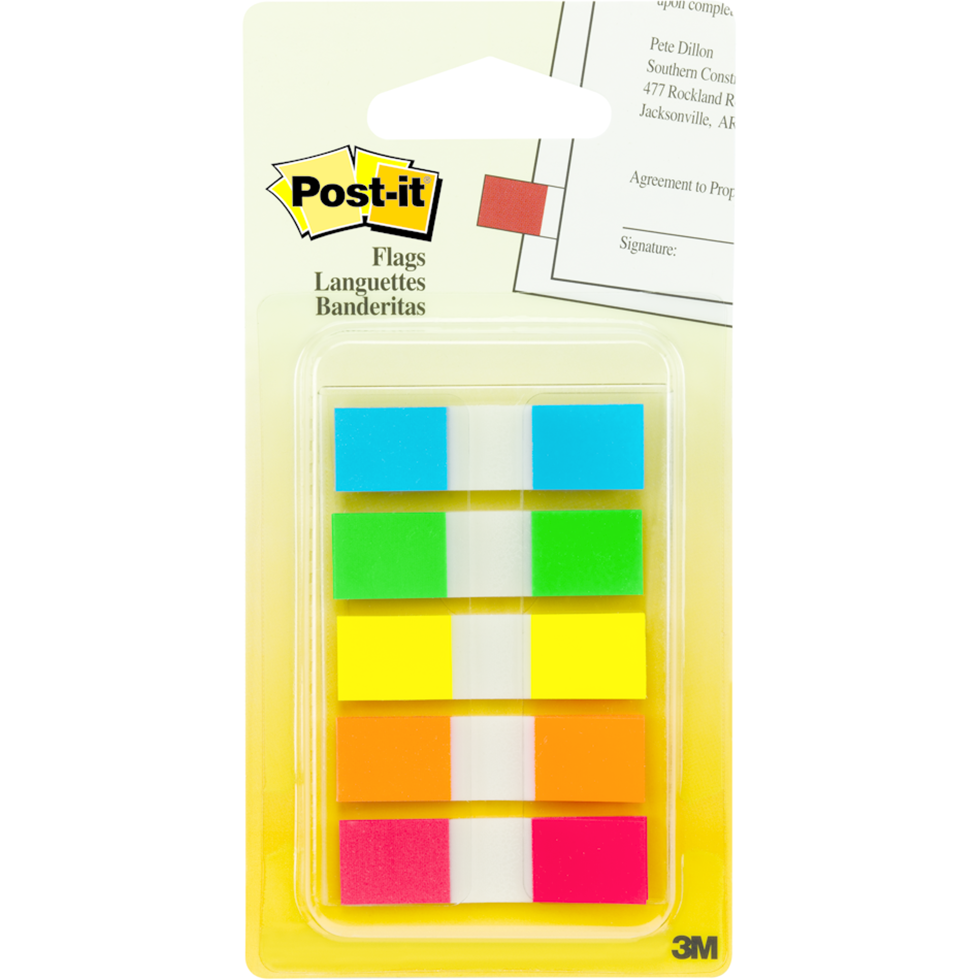 image of: Post-it To-Go Flags - Asst .5x1.75in 5Pk BP Primary