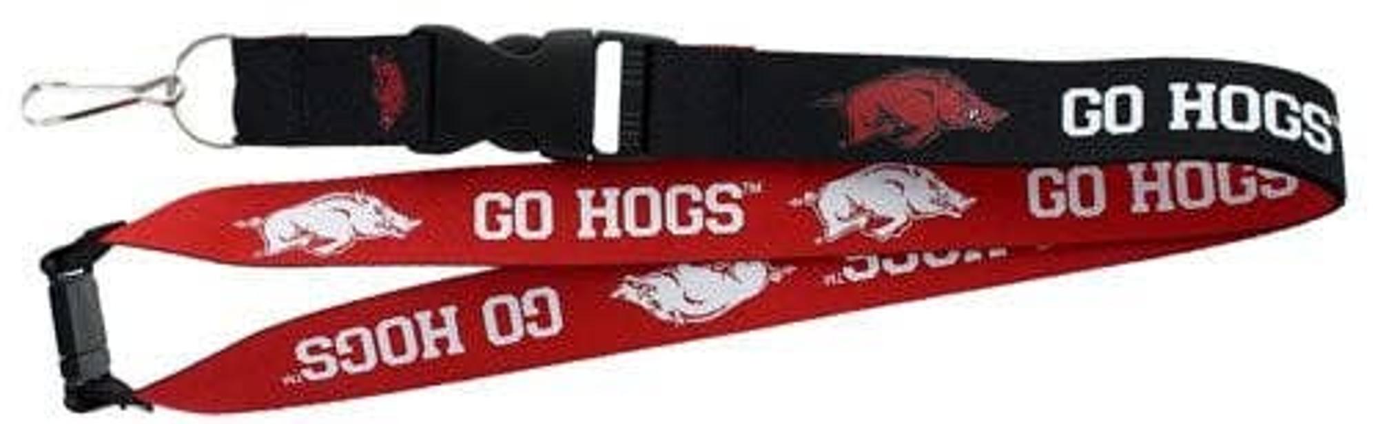 image of: Arkansas Razorbacks NCAA Reversible Lanyard - Red and Black