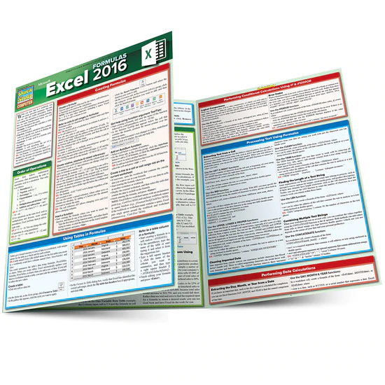 Cover image for EXCEL 2016 FORMULAS LAMINATED STUDY GUIDE