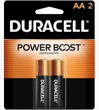 image of: Duracell AA Coppertop Batteries, 2 Pack