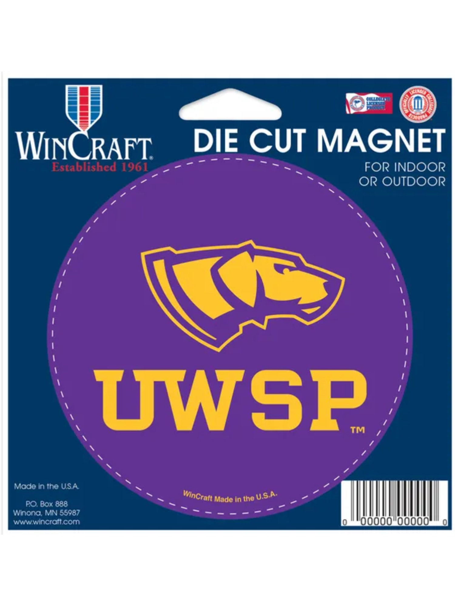Product image 1 of 1 for UWSP 5in x 5.25in Die Cut Car Magnet