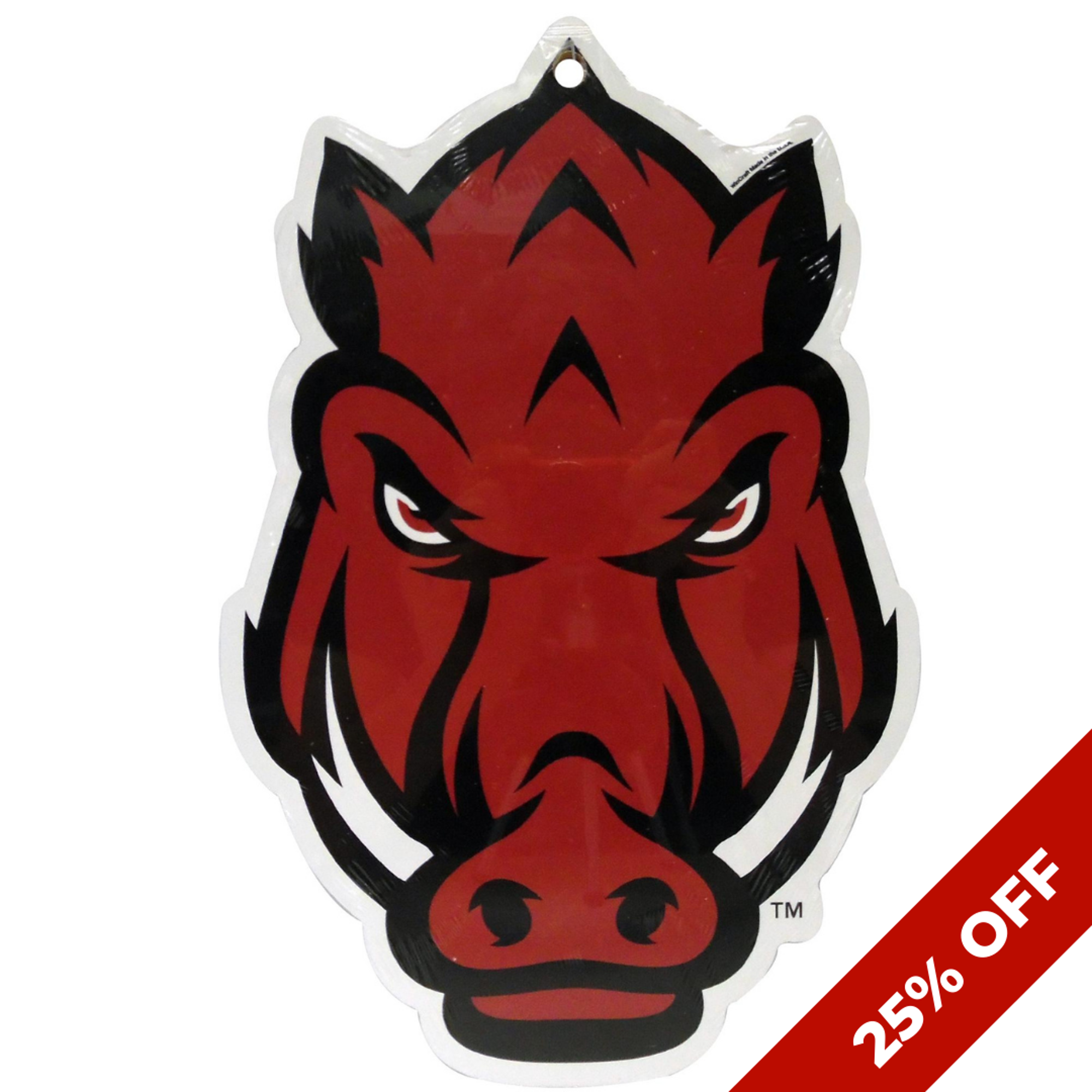 image of: Arkansas Razorbacks Front Facing Hog Wood Sign 11" X 9"