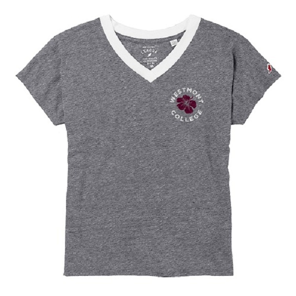 image of: L2 Womens Phys Ed V-Neck Ringer Tee