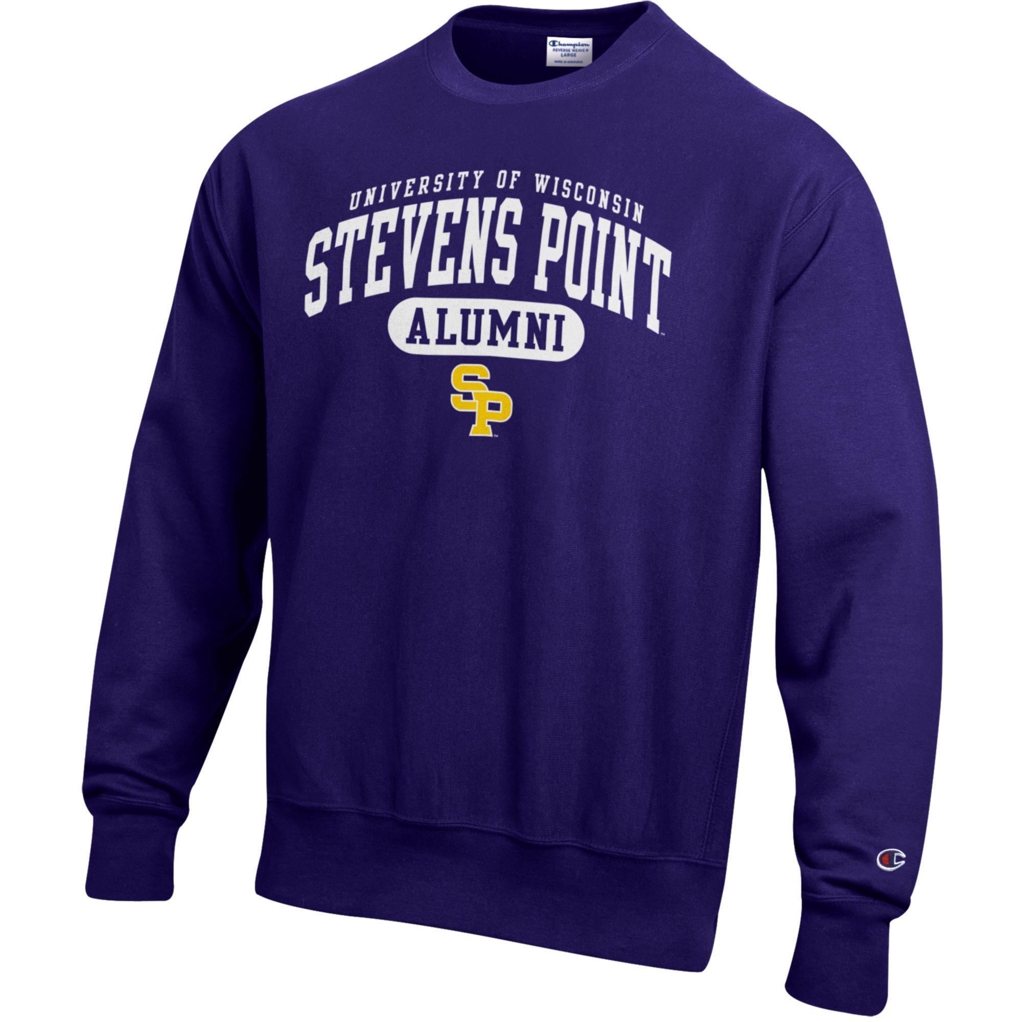 Product image 1 of 1 for UWSP Champion Alumni Reverse Weave Crew Sweatshirt, Champion Purple