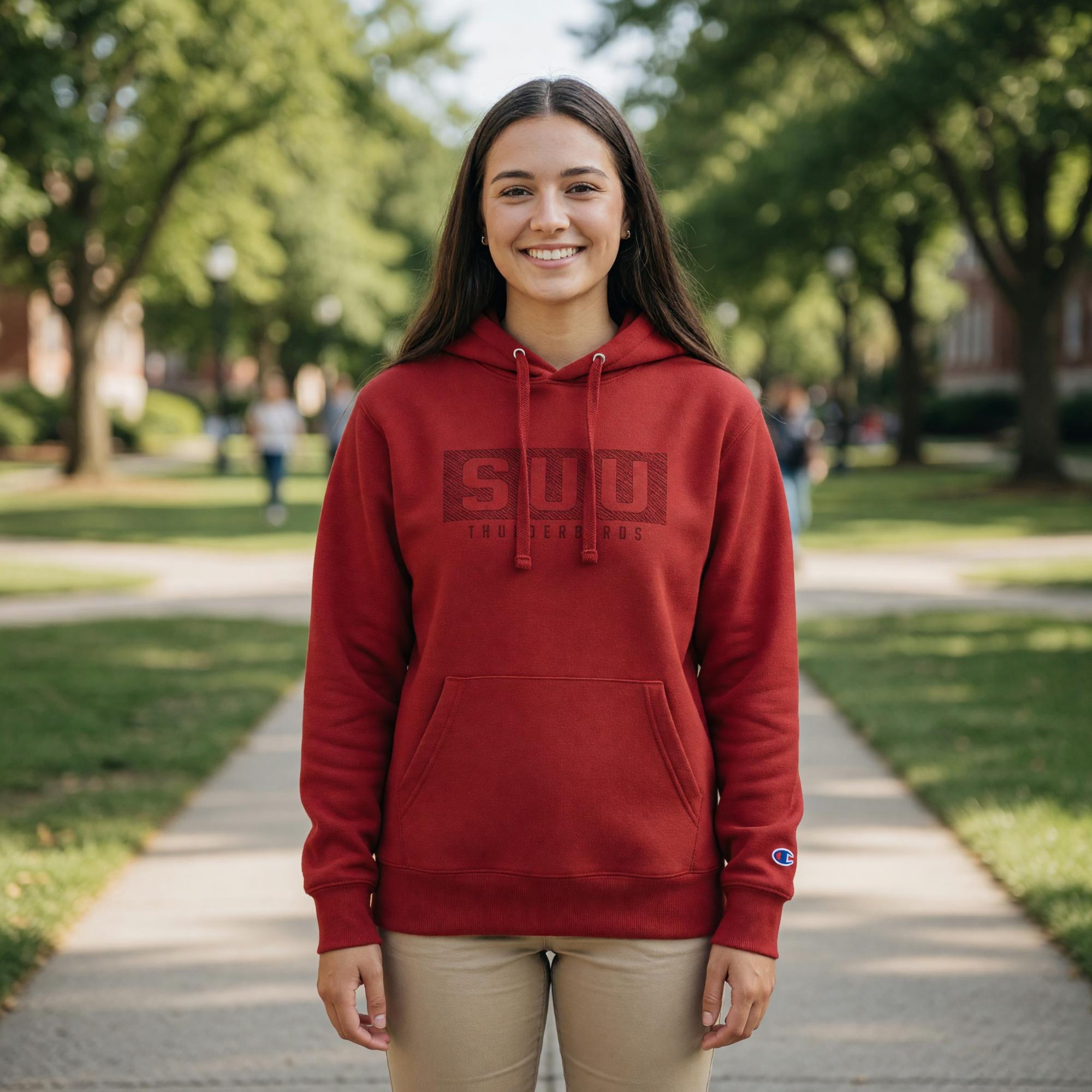 Product image 1 of 3 for CHAMPION HOOD RED SUU THUNDERBIRDS RED ON RED