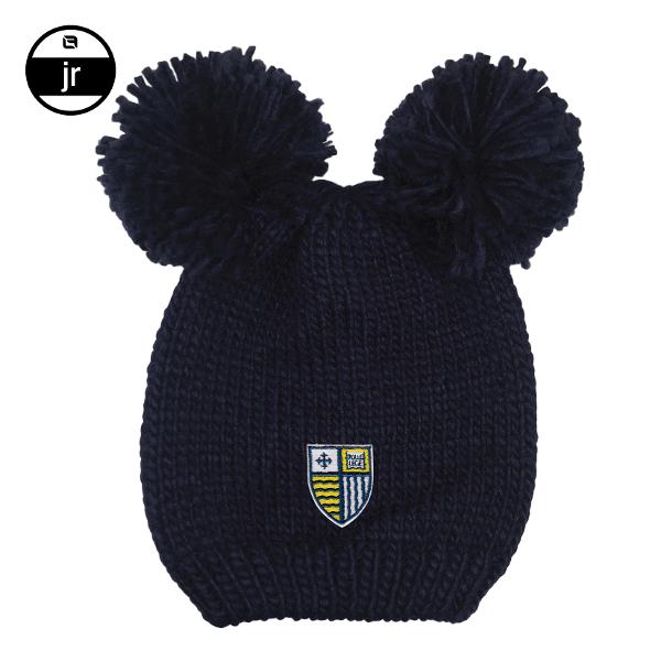 Youth Navy Shield Double Pom Hat; $19.99