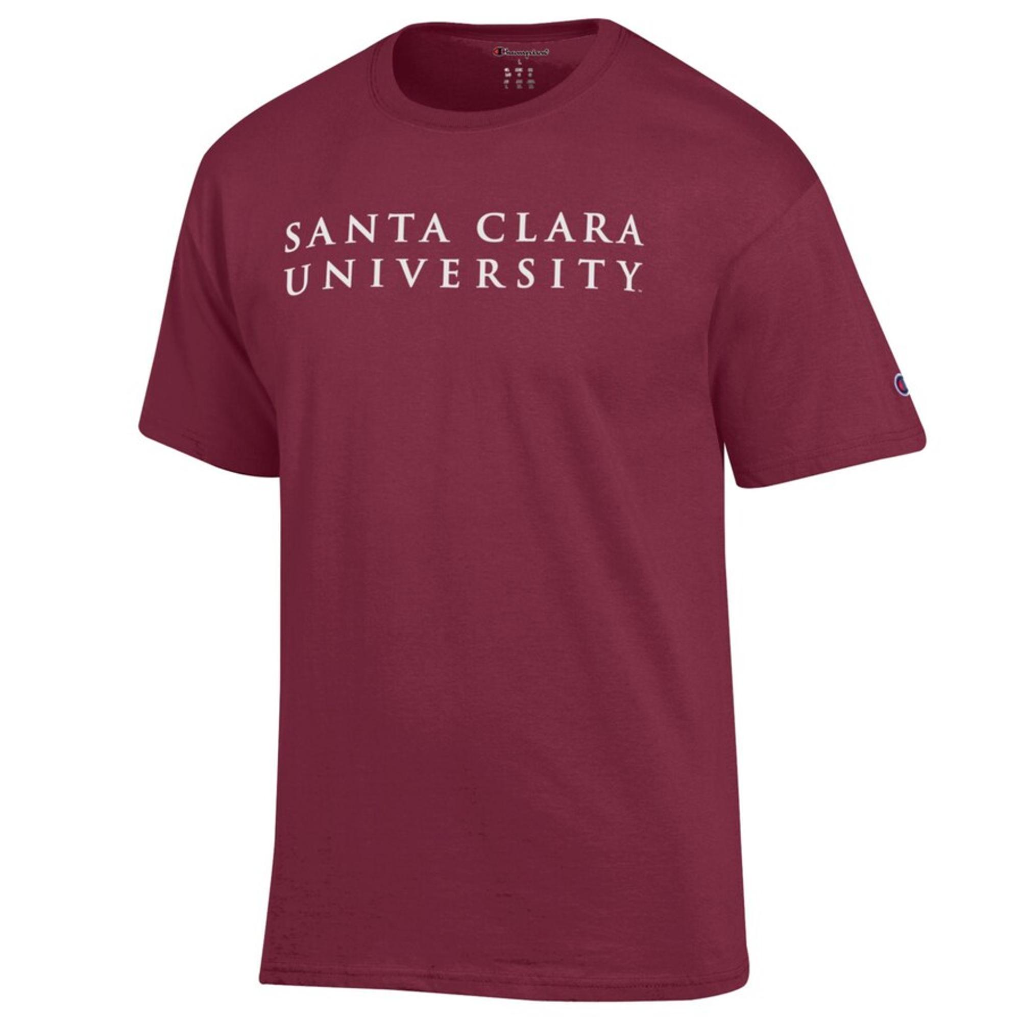image of: Santa Clara University Champion Short Sleeve Tee, Dark Red