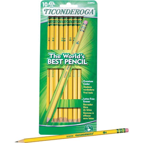 Ticonderoga Woodcase Pencil - Yellow #2 10Pk BP Pre-Sharpened; $6.99