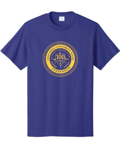 Concordia University Texas Centennial Short Sleeve Tee, Purple; $14.98