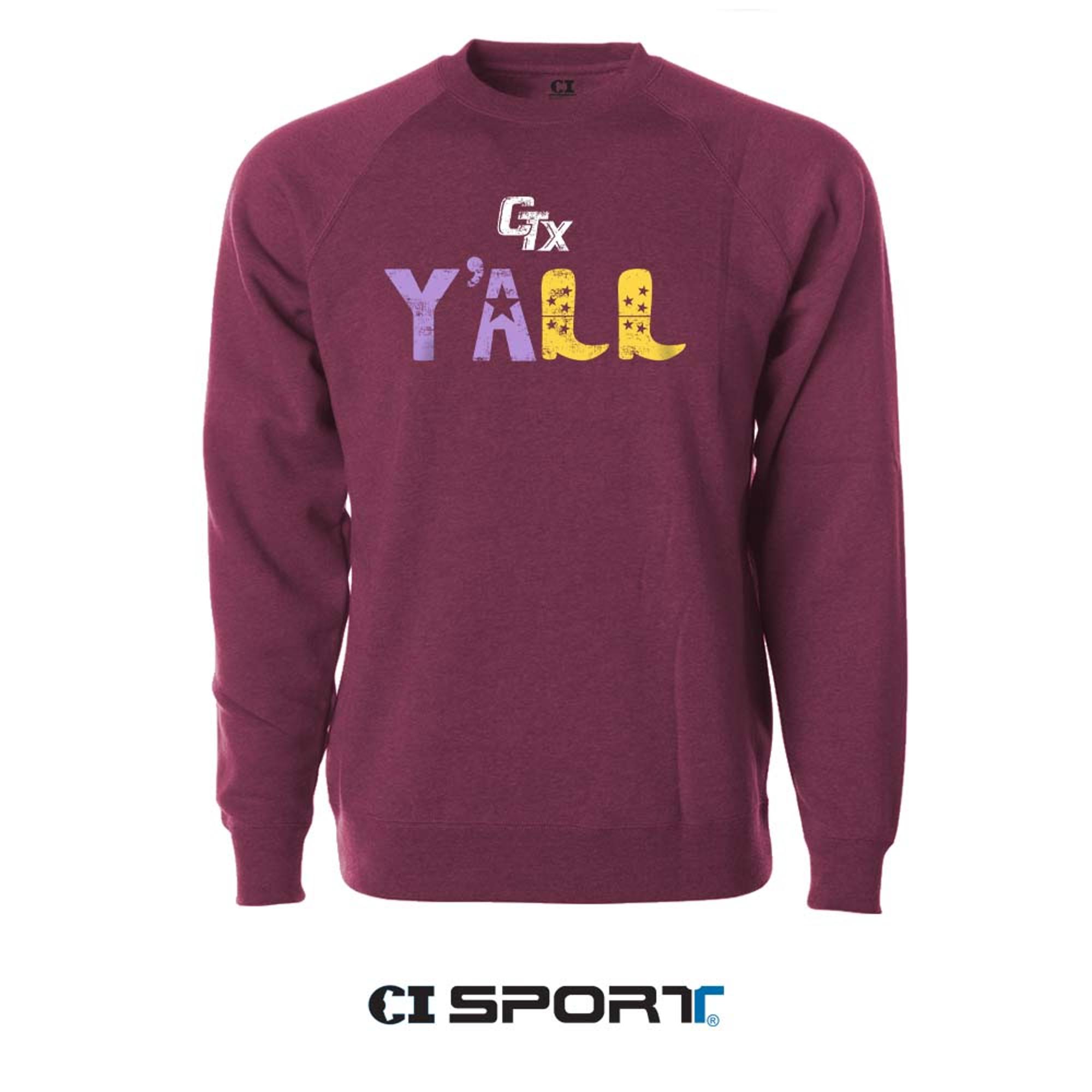 Product image 1 of 1 for CTX Y'all Crew Neck Plum Heather