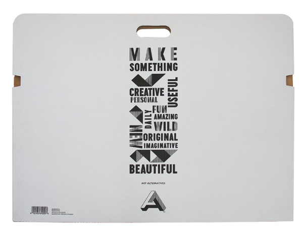 Art Alternatives 33in x 36in Cardboard Portfolio, White; $14.98