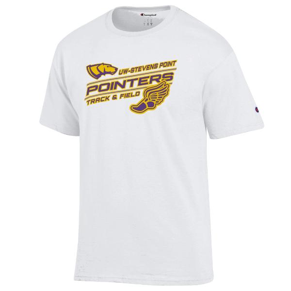 UWSP Track & Field Basic Champion Tee, White; $24.98