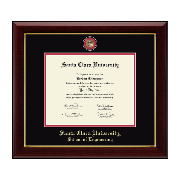 Santa Clara University 8in x 10in Masterpiece Medallion School of Engineering Diploma Frame; $199.98