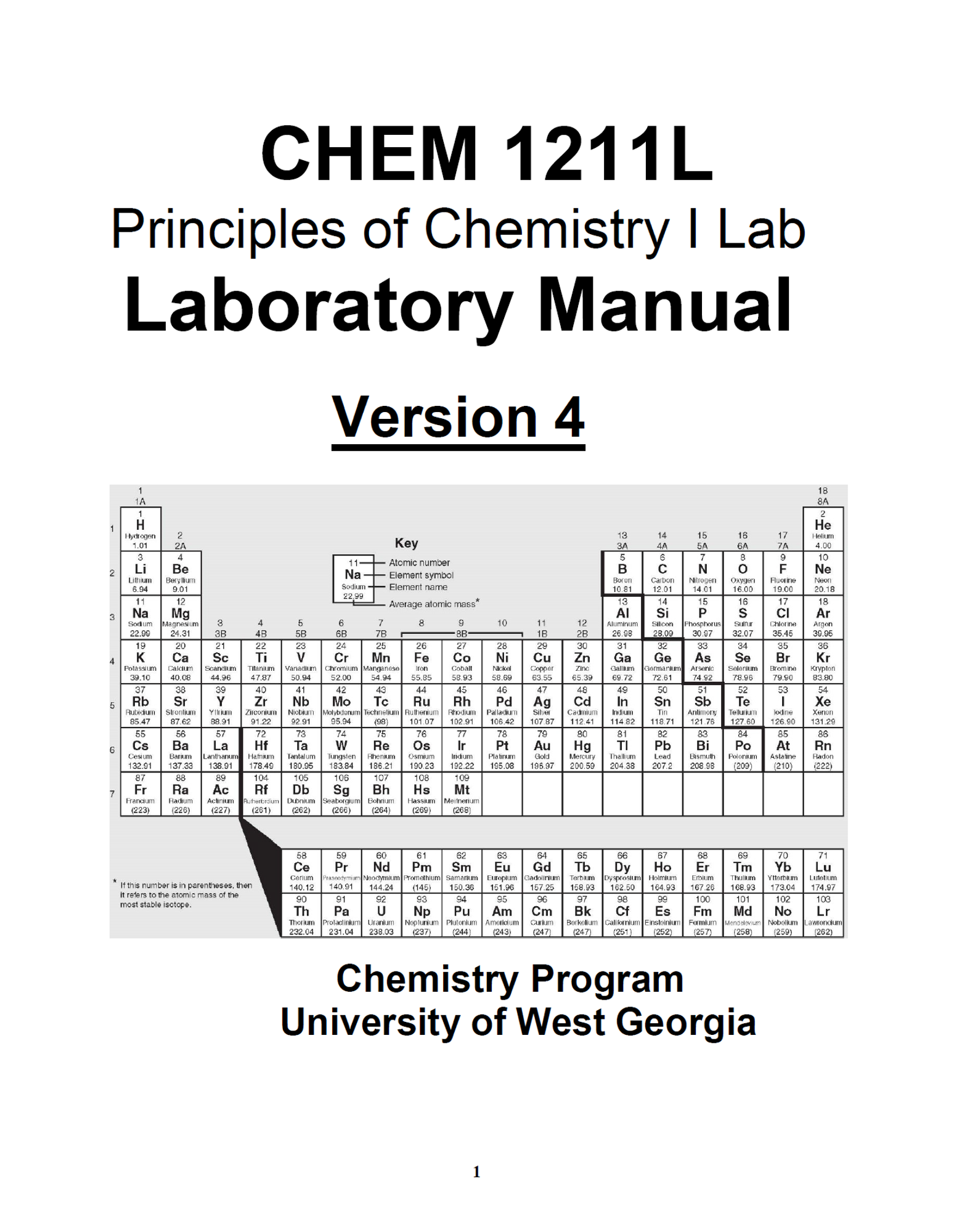 Cover image for CHEM 1211L LAB MANUAL - SUMMER 2026