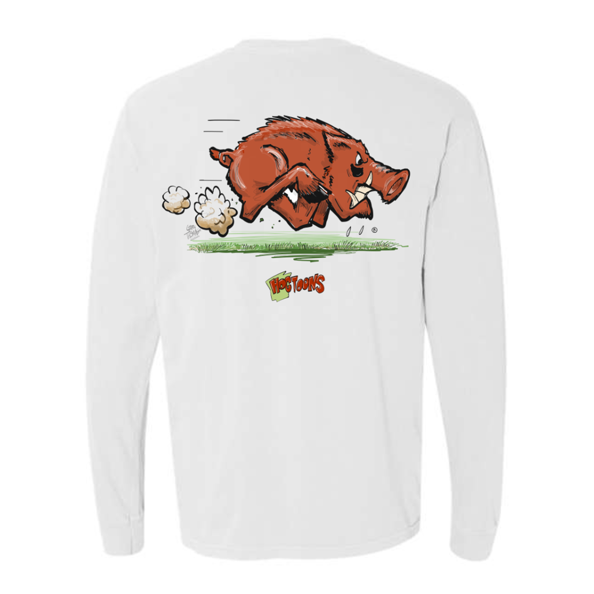 image of: Arkansas Razorbacks "Charging Hog" HogToons Long SleeveTee