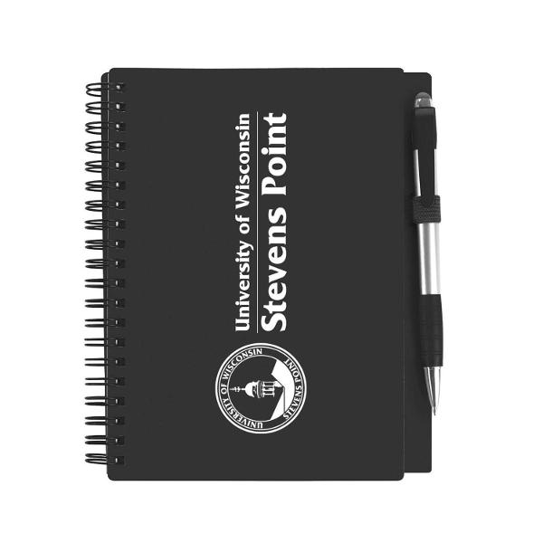 UWSP Spiral Notebook With Stylus Pen, Black; $19.98