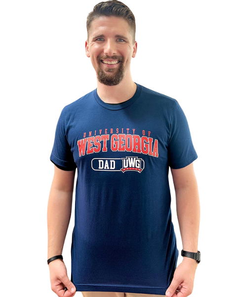 UNIV. WEST GA DAD BELLA AND CANVAS SS TEE; $32.99