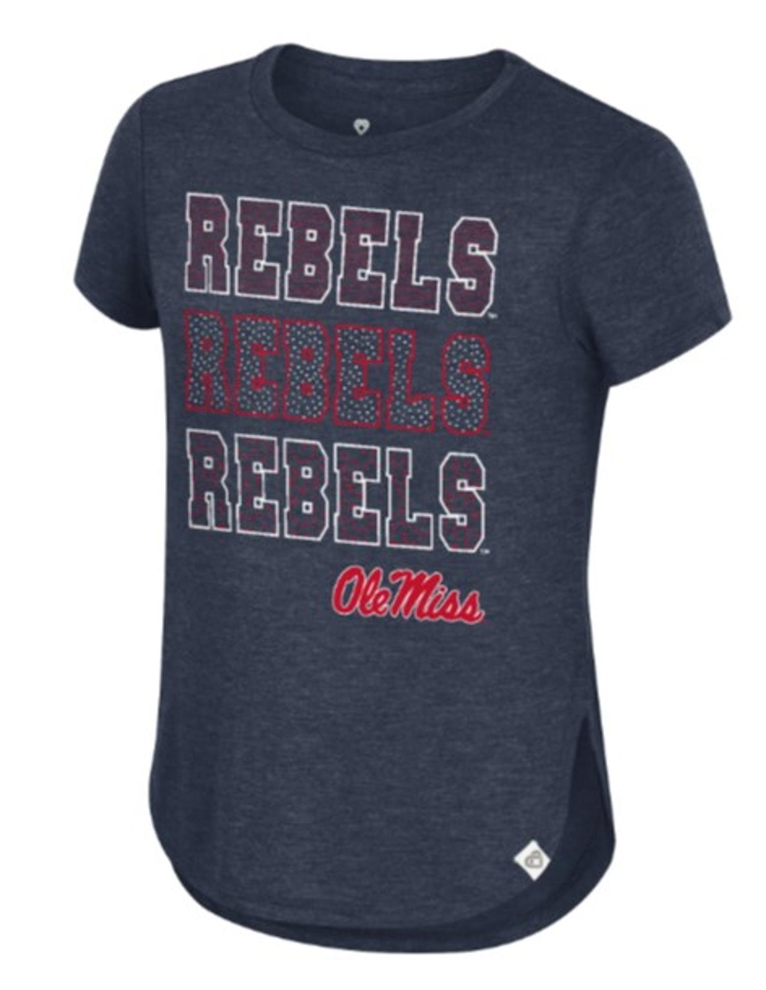 image of: Ole Miss Girls' Hathaway Short Sleeve Tee Navy