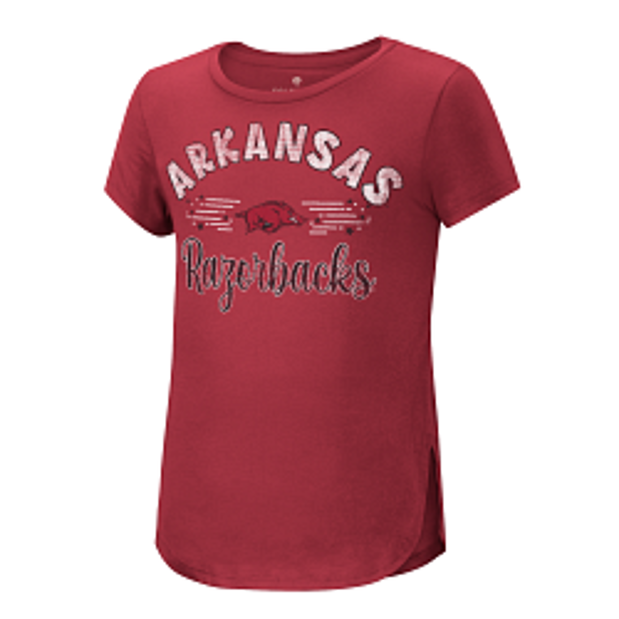 image of: Arkansas Razorbacks Girls Studio Short Sleeve Tee - Cardinal