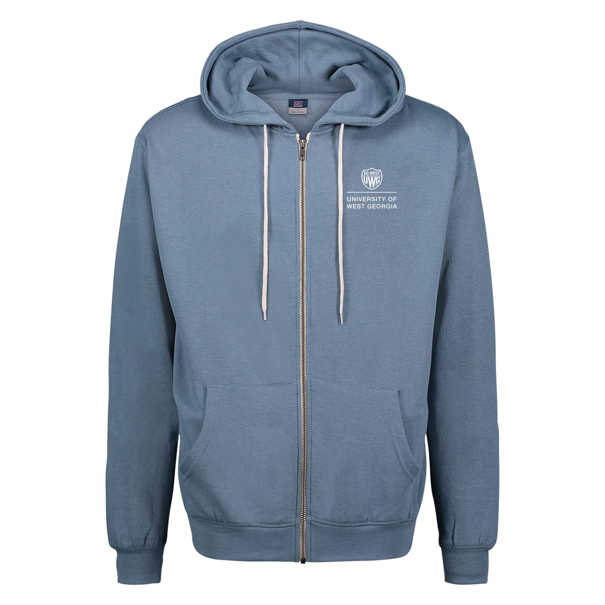 image of: WEST GA RETRO HEATHER FULL ZIP HOOD