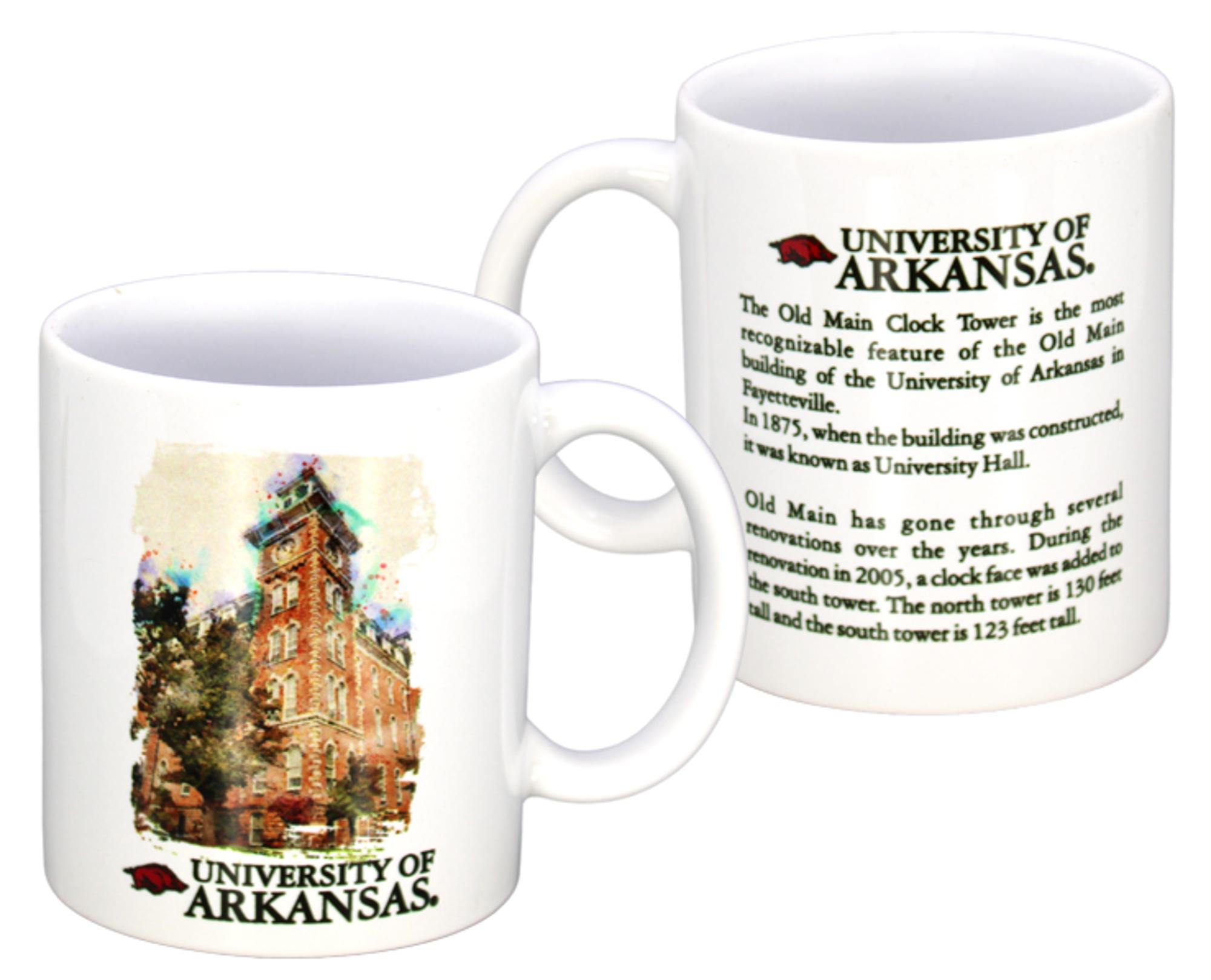 Product image 1 of 1 for Arkansas Razorback Mug Ceramic Watercolor Old Main (11oz)
