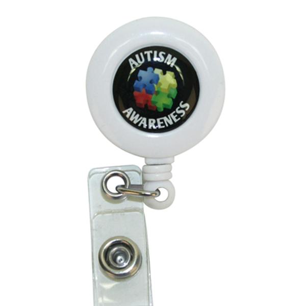 Autism Awareness Swivel Back Badge Reel; $4.00