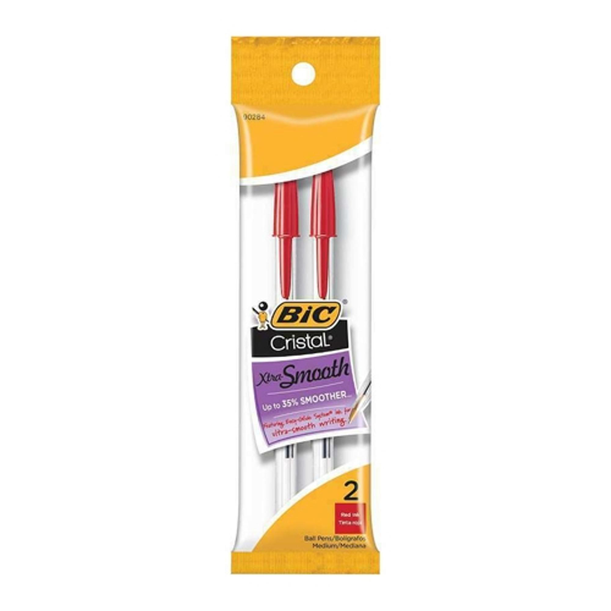 image of: BIC Cristal Xtra-Smooth Red 2Pk
