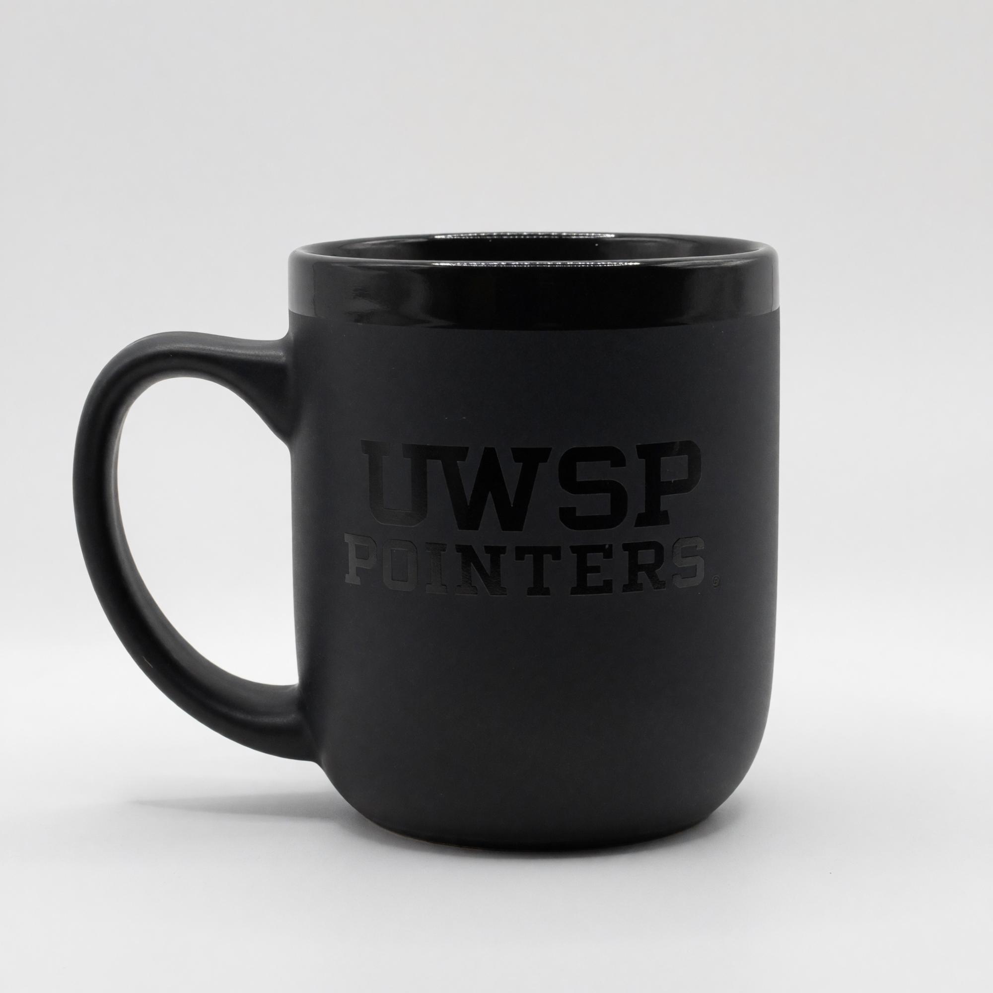 Product image 2 of 2 for University of Wisconsin Stevens Point Black Matte Coffee Mug, Black