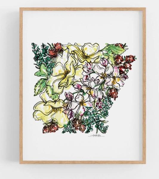 State Flowers Watercolor Prints - 8" x 10"; $21.99