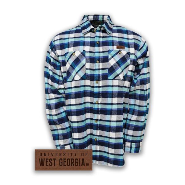UNIV. WEST GA LEATHER PATCH AIDEN FLANNEL; $29.99