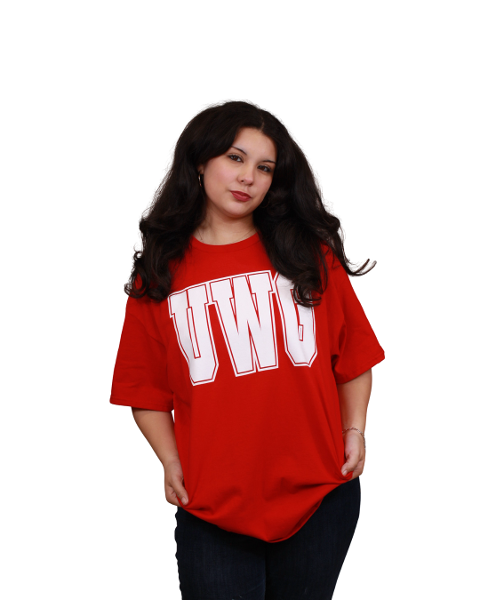 UWG BLOCK LETTERED TEE; $12.99