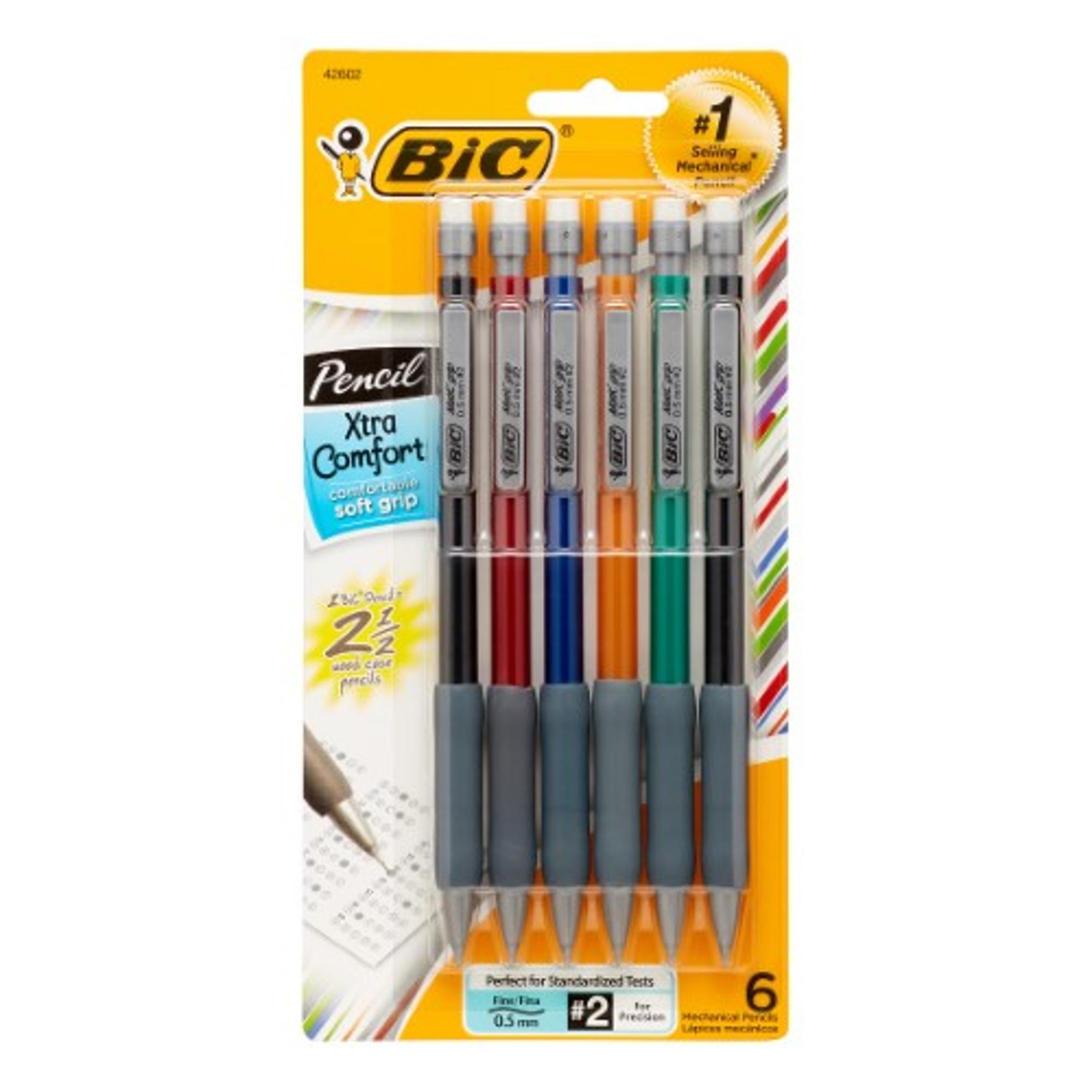 image of: BIC Xtra Comfort Mechanical Pencil - Asst .5mm 6Pk BP