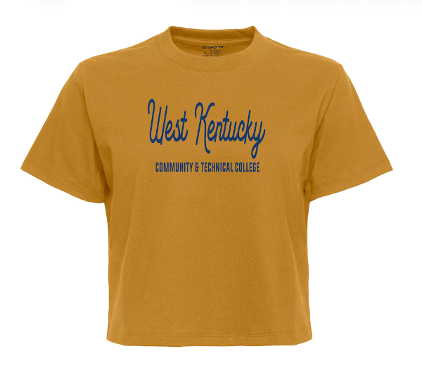 KWKY SS CROP GOLD LOGO; $29.99
