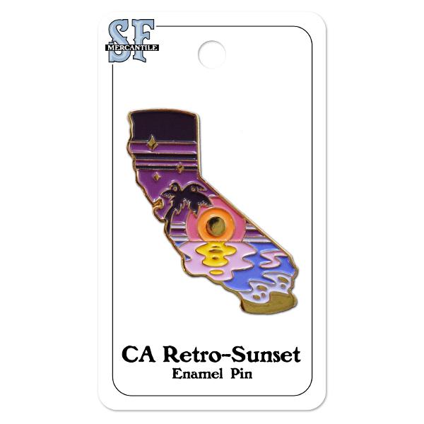 California Retro Sunset Enamel Pin; $8.98