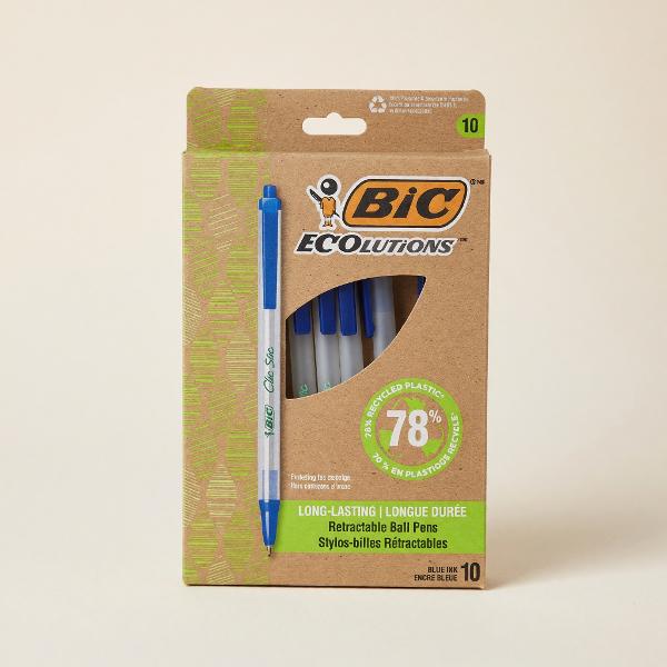 PEN Ecolution Clic 1mm Blue 10 pk; $8.99
