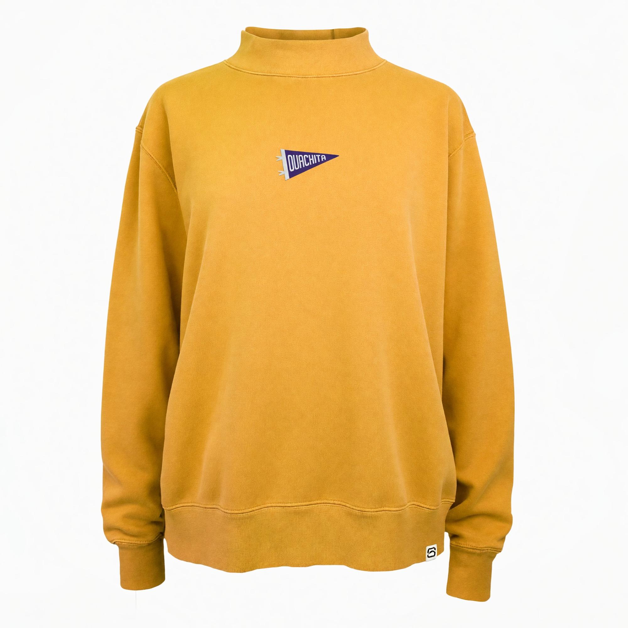Product image 1 of 2 for Ouachita Mini Pennant Women's Pigment Fleece Mock Neck Crew