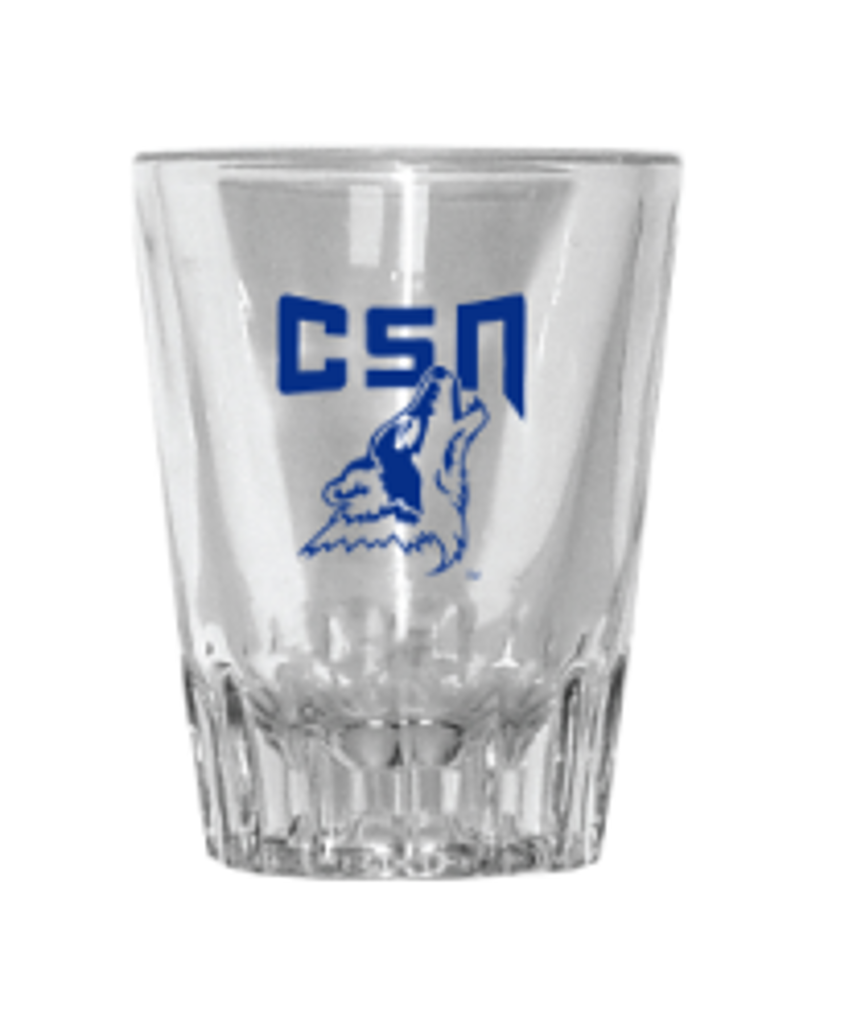 image of: CSN 2 OZ FLUTED SHOT GLASS COYOTE HEAD